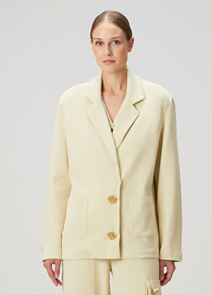 Daisy Açık Sarı Kadın Blazer Ceket 