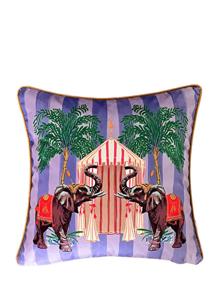 Fil Desenli Dekoratif Kırlent Kılıfı 50x50 cm