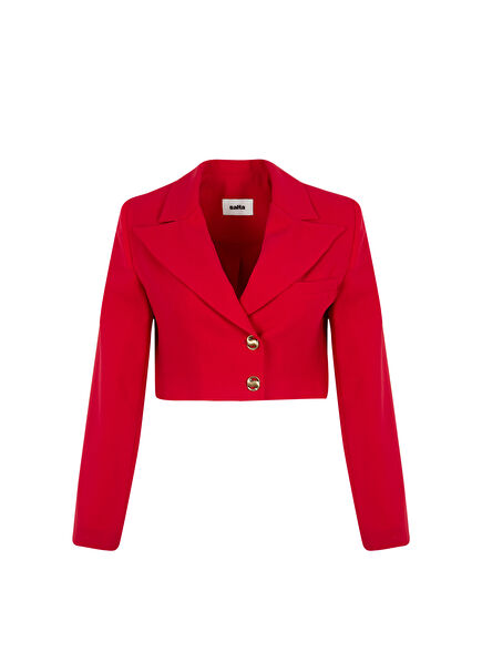 Red Short Blazer Women's Jacket