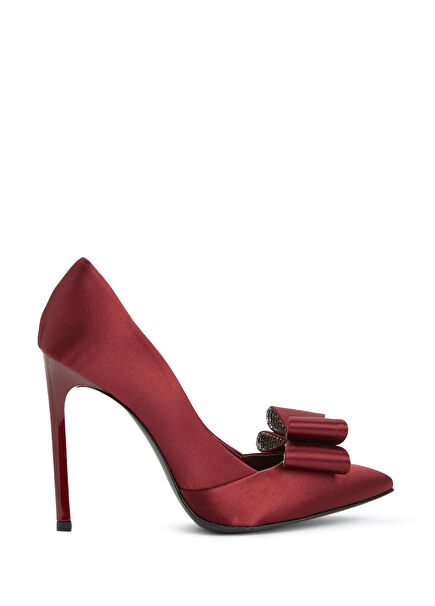 Burgundy Satin Heels