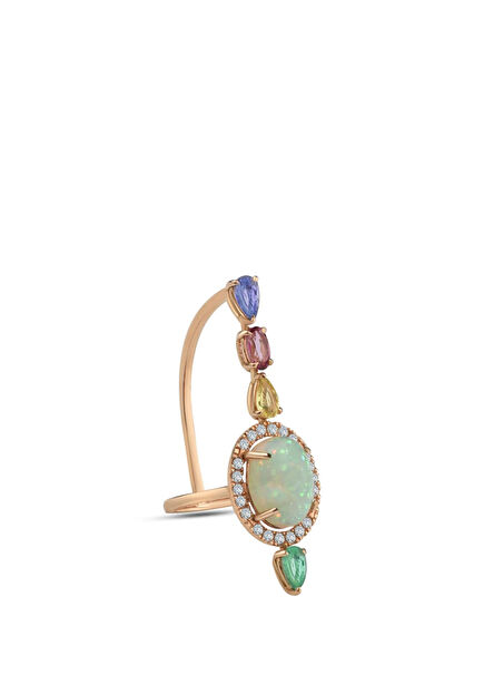 Love My Pırlanta-Opal Kadın Altın Yüzük