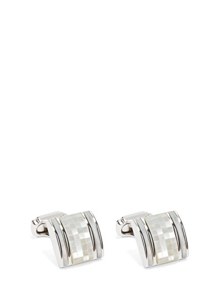 White Mother-of-Pearl Bronze Plated Cufflinks