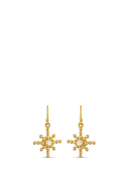 24K Gold Women's Earrings with Diamonds
