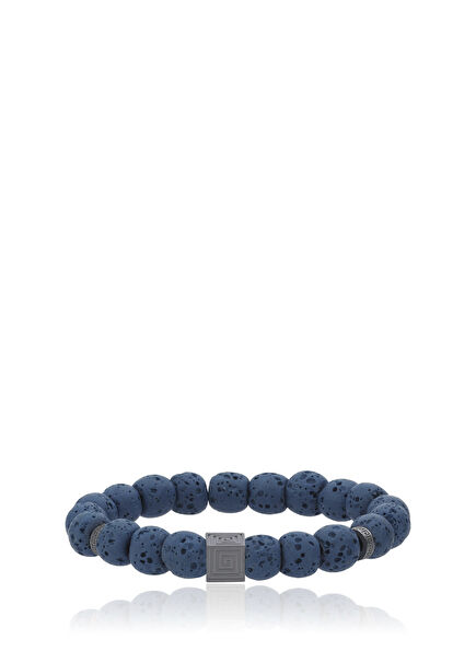 Marcus 925 Sterling Silver Blue Lava Stone Bracelet