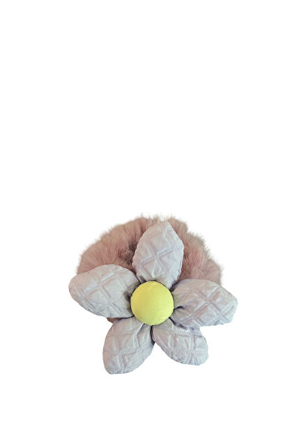 Lilac Flower Detailed Girls Plush Clasp