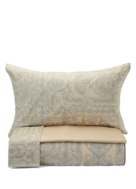 Grey Patterned Double Duvet Cover Set