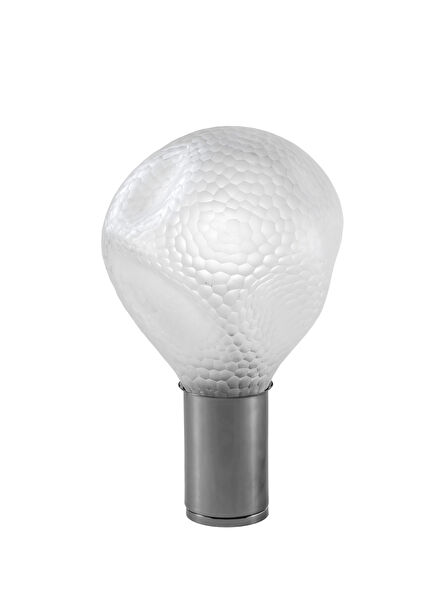 Shoku Silver Cut Honeycomb Pattern Glass Table Lamp