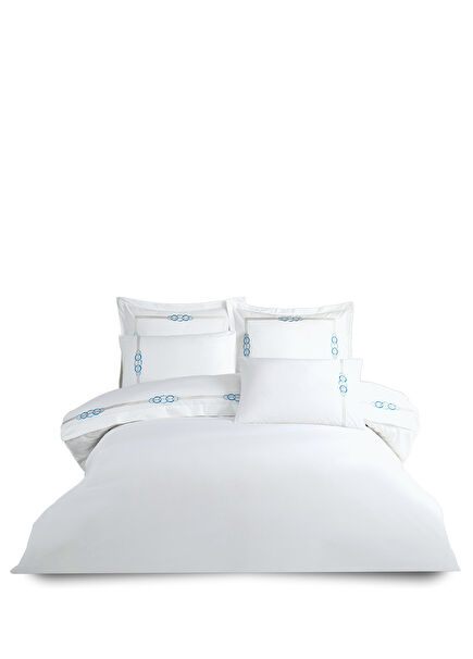 Ledro Beyaz Çift Kişilik Nevresim Takımı 200x220 cm 