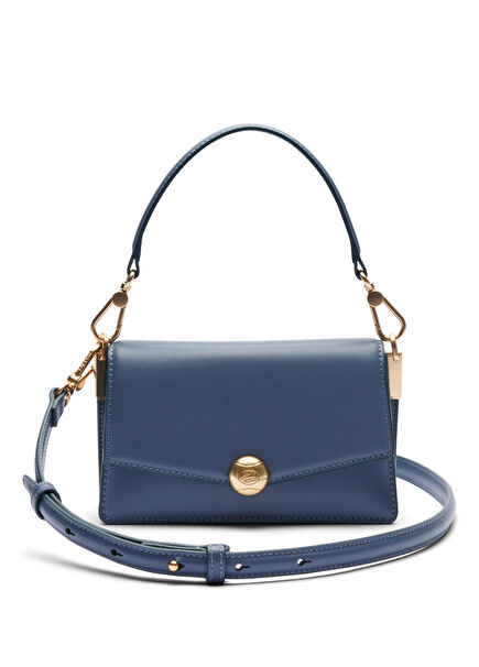 Small Tennis Bliss Mavi Deri Kadın Omuz Çantası