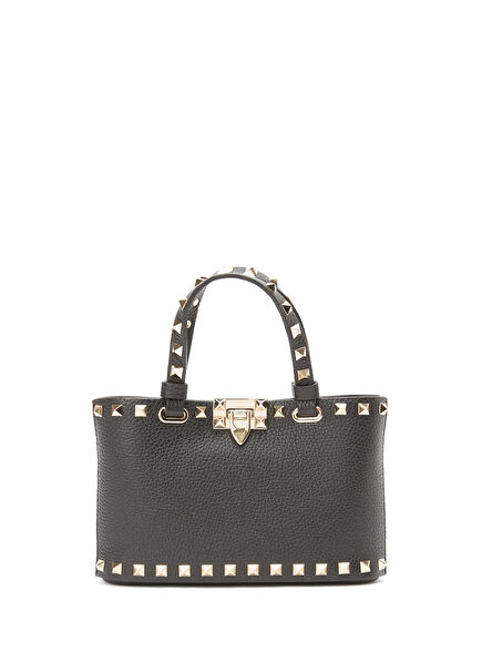 Rockstud Siyah Kadın Deri Çanta