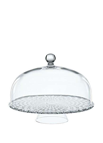 Bossa Nova Şeffaf Cam Ayaklı Fanus Servislik 30 cm