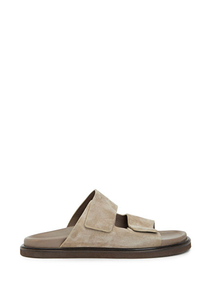 Mink Double Strap Men's Suede Slippers