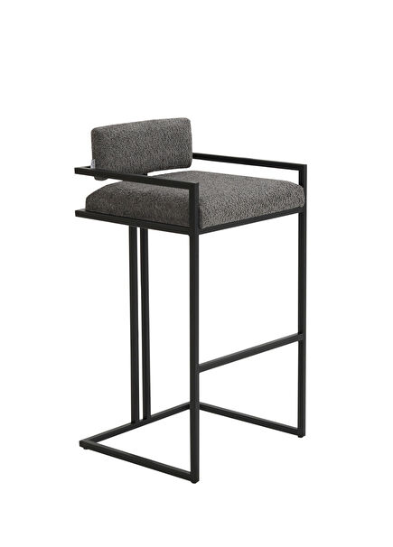 Tush Koyu Gri Metal Bar Sandalyesi
