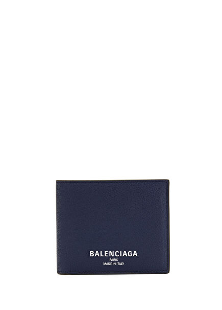 Navy Blue Men's Leather Wallet