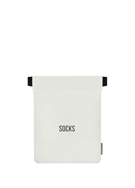 Socks Ecru Canvas Small Size Drawstring Travel Bag