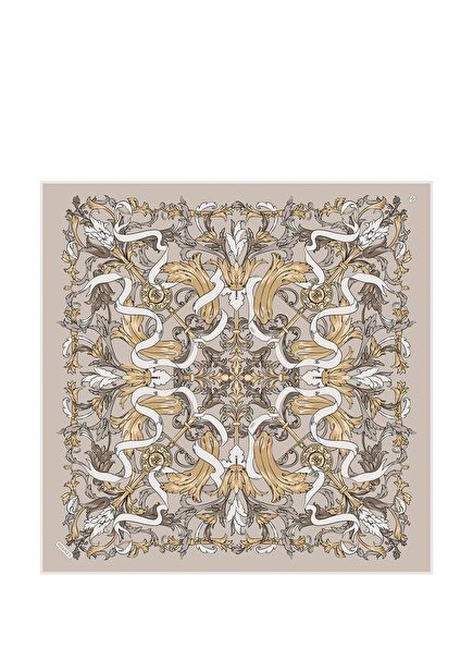 Barok Kurdele Desenli Twill İpek Kadın Eşarp