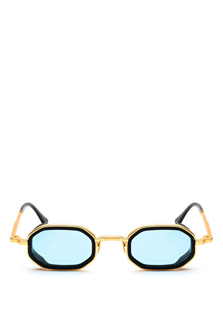 Harrow Gold Blue Titanium Unisex Sunglasses