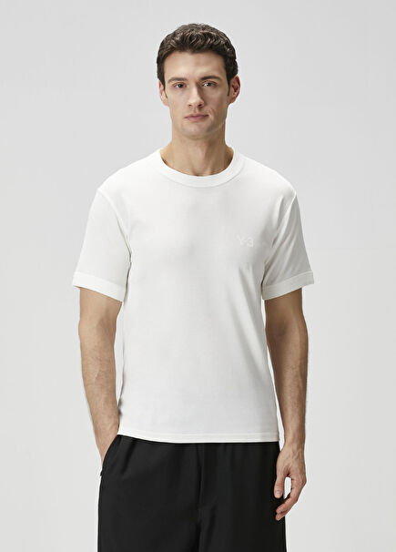Beyaz Slim Kısa Kollu T-shirt