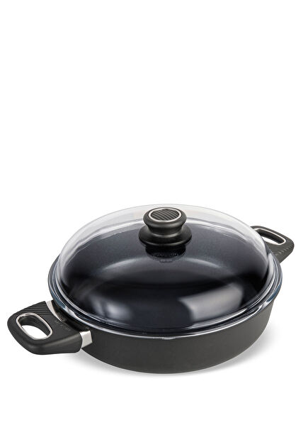 Evo Black Cast Aluminum Flat Pot 28 cm