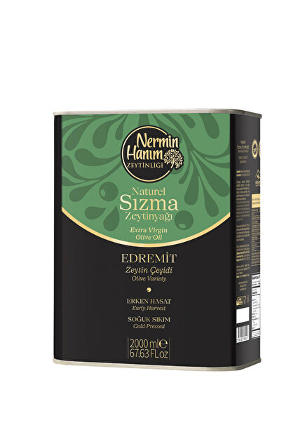 Edremit Erken Hasat Naturel Soğuk Sıkım Zeytinyağı 2 lt