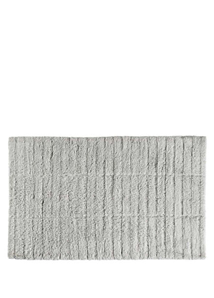 Grey 100% Cotton Tiles Bath Mat 50 x 80 cm