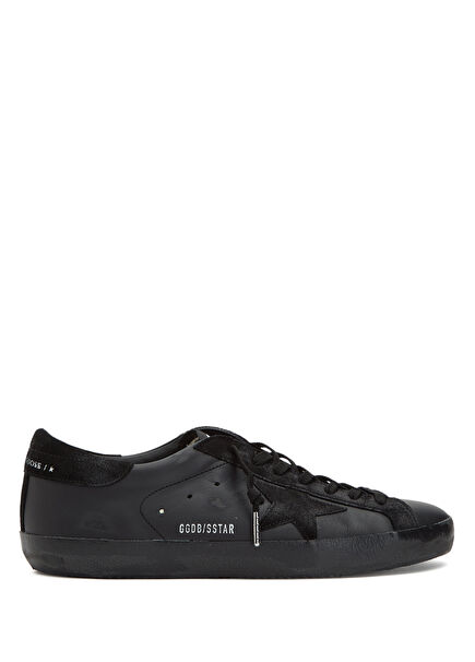 Super-Star Black Men's Leather Sneakers