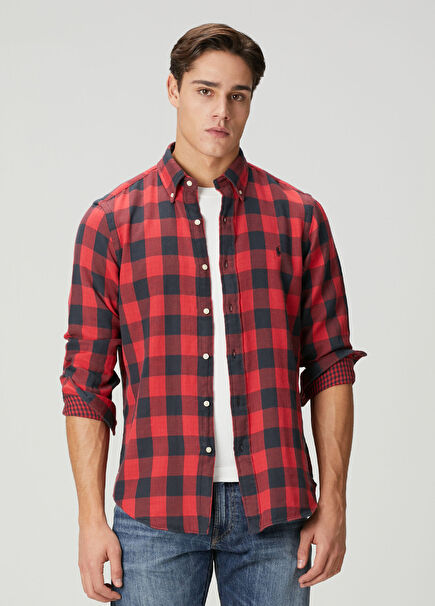 Kırmızı Siyah Ekose Desenli Gömlek
