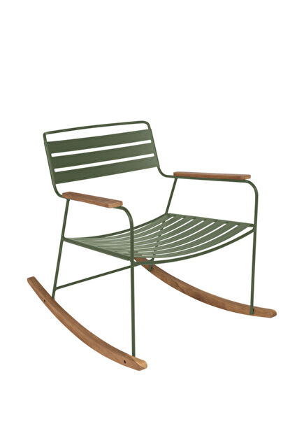 Surprising Rocking Chair Yeşil Çelik Sallanan Bahçe Sandalyesi