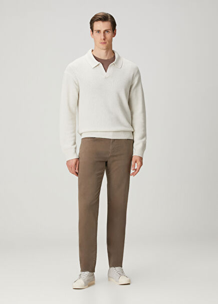 Slim Fit Kahverengi Jean Pantolon