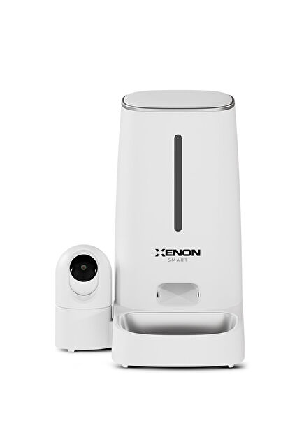 White 2MP Night Vision Camera WiFi Mobile Control Steel Bowl and Bidirectional Audio Smart Food Bowl X8610