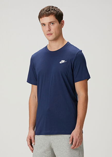 Club Blue White Logo Embroidered T-Shirt