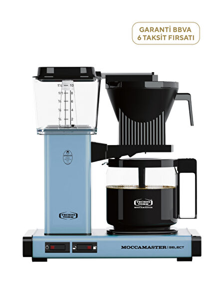KGB Select Glass Pot Pastel Blue Filter Coffee Machine