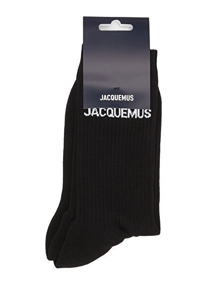 Black Logo Jacquard Men's Socks
