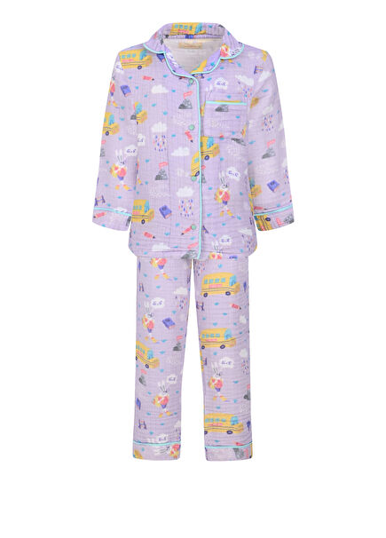 Lilac Unisex Children's Organic Cotton Pajama Set