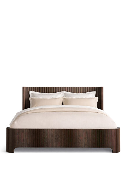 Nodi Siyah Ahşap Meşe Çift Kişilik Karyola 160 x 200 cm