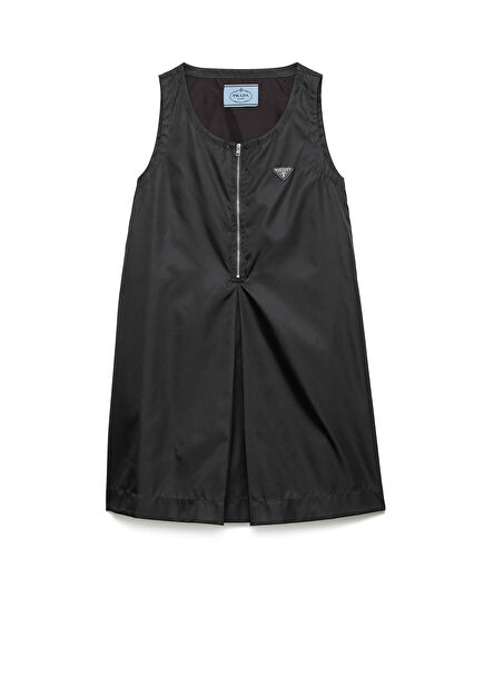 Black Re-Nylon Sleeveless Women's Mini Dress