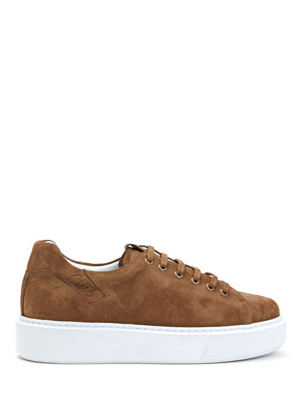 Taba Logolu Kadın Deri Sneaker