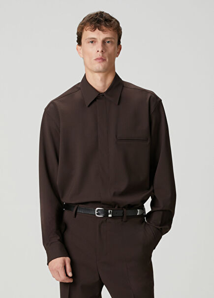 Kahverengi Oversized Gömlek