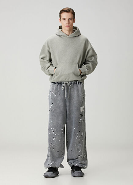 Grey Waist Corded Jogger Sweatpants