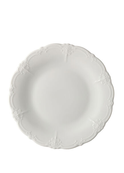 Baroness White Porcelain Flat Plate 25 cm