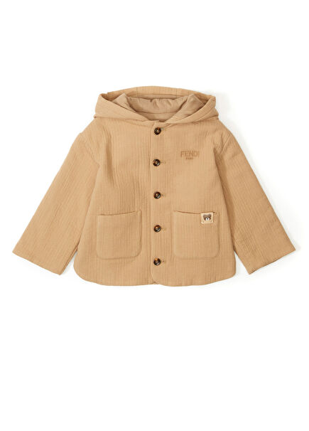 Camel Kapüşonlu Erkek Bebek Blazer