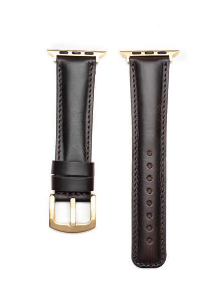 Apple Watch 42/44/45mm Dark Brown Leather Smartwatch Band