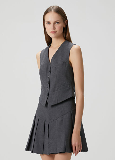 Avalon Gri Yün Yelek