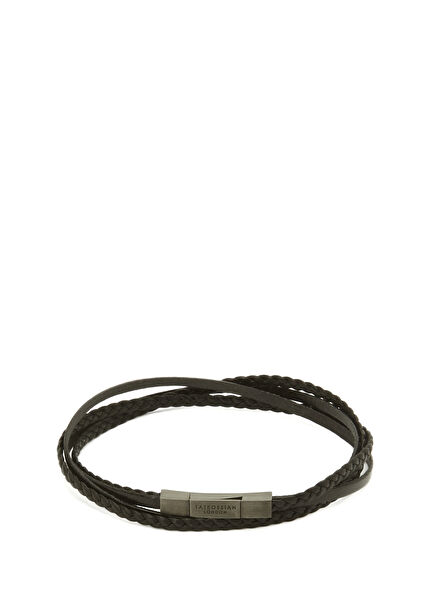Black Men's Leather Bracelet