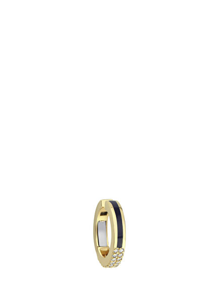 Ear Cuff Diamond Stone Enamel 14K Gold Women's Cartilage Earrings