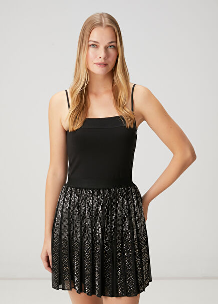 Black Inserted Tank Top