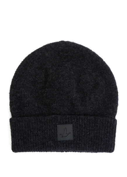 Antrasit Kaz Logolu Erkek Yün Bere