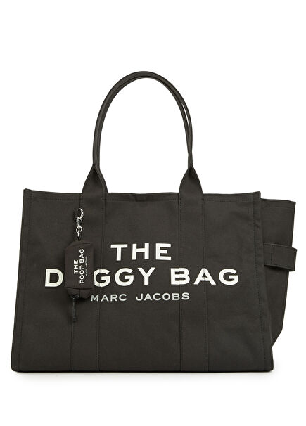 Doggy Siyah Kadın Kanvas Alışveriş Çantası