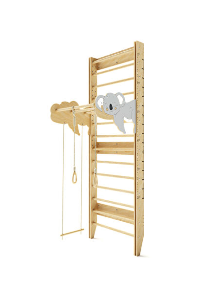 Koala Ahşap Yükseklik Ayarlı İsveç Merdiveni