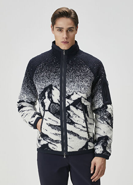 Gregor Navy Blue Jacquard Ski Jacket
